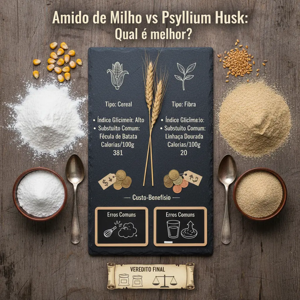 Amido de Milho vs Psyllium Husk: escolha o melhor em 5 minutos — resultado