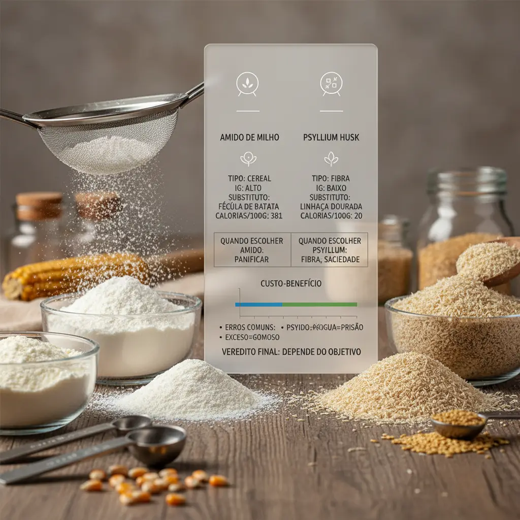 Amido de Milho vs Psyllium Husk: escolha o melhor em 5 minutos — detalhe