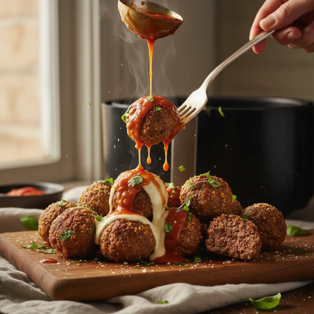 Carne na air fryer: 3 segredos para almôndegas suculentas — detalhe