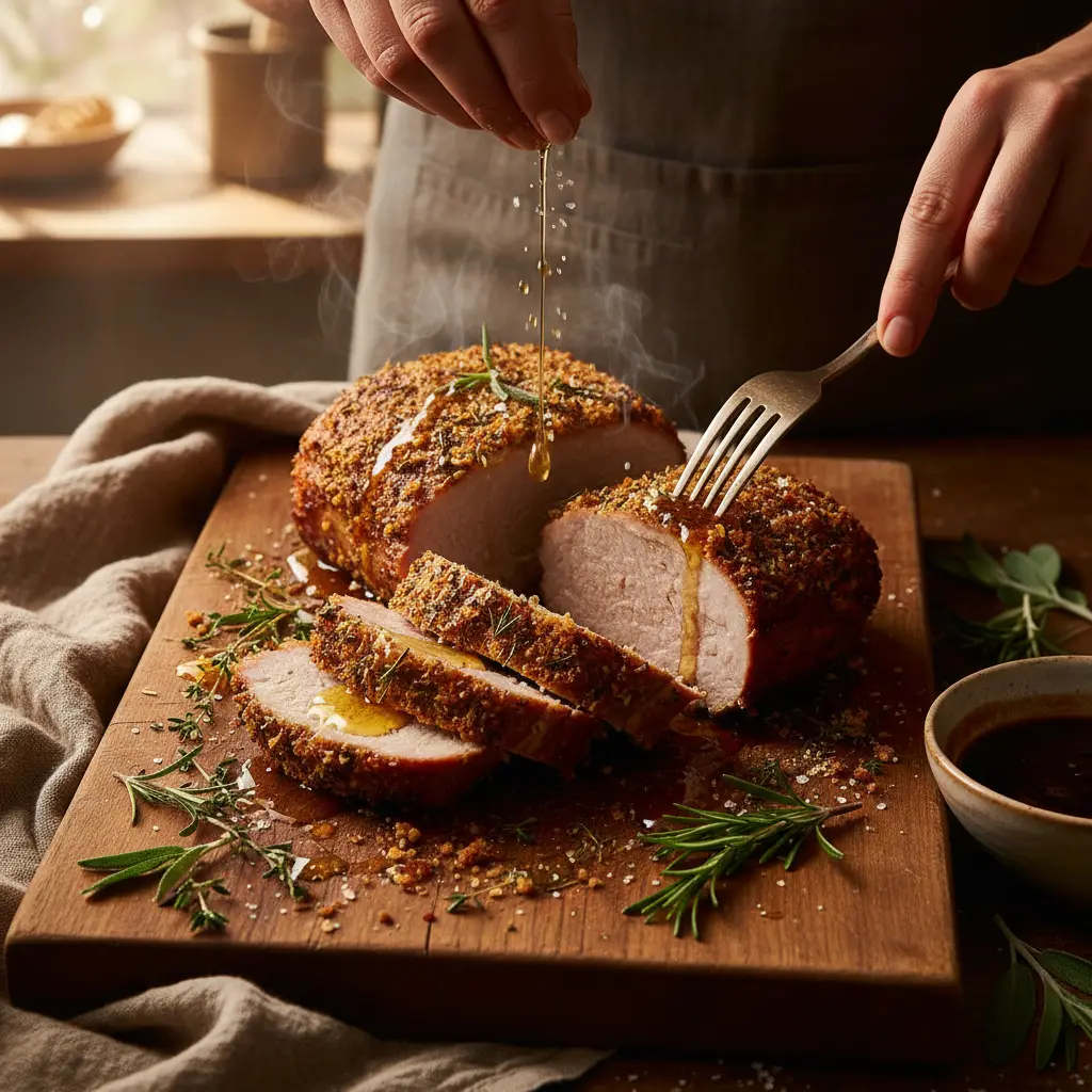 Carne na air fryer: lombo suíno suculento em 40 minutos — resultado