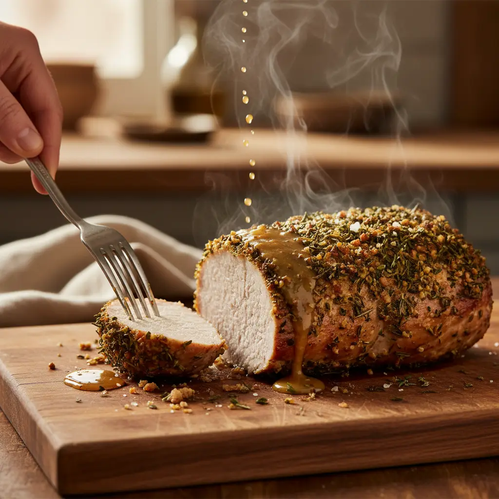 Carne na air fryer: lombo suíno suculento em 40 minutos — detalhe