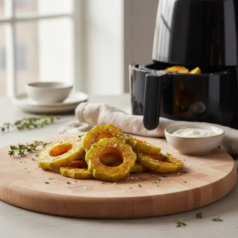 Ilustração editorial: Chuchu na Air Fryer: 3 Truques para Ficar Crocante em 15 min
