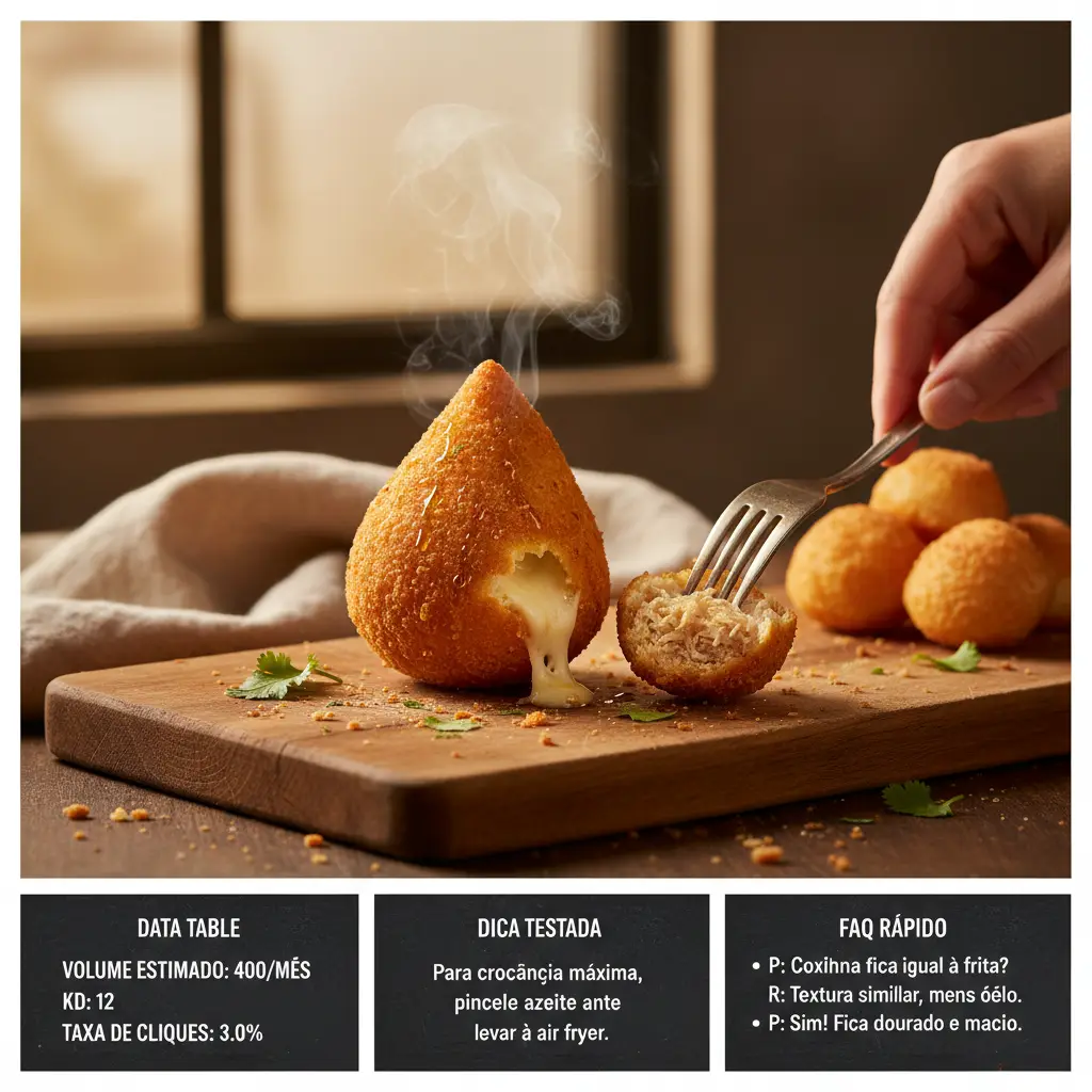 Coxinha na air fryer vale a pena? Sim, economize 80% de óleo