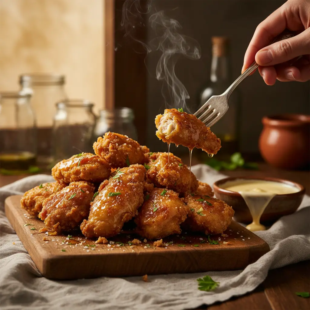 Frango a passarinho air fryer: receita suculenta em 25 minutos — detalhe