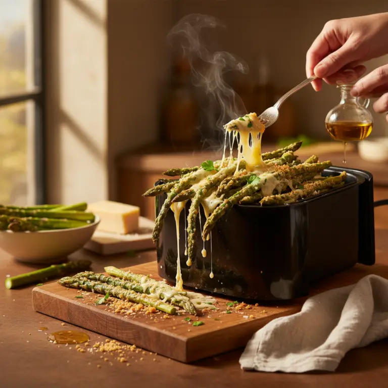 Legumes na air fryer: aspargos crocantes com parmesão em 8 min