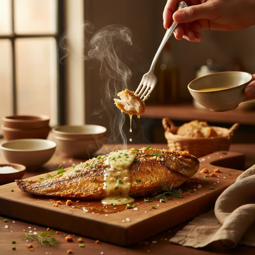 Peixe na air fryer: Tilápia suculenta com manteiga de alho em 10min