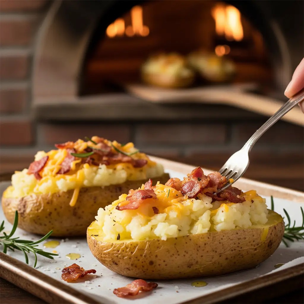 Legumes na air fryer: Batata Recheada com Bacon em 40 min — detalhe