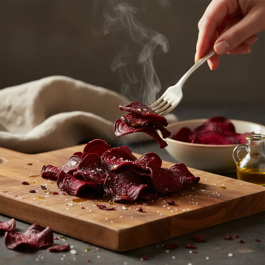 Legumes na air fryer: chips de beterraba crocantes em 15 min — detalhe