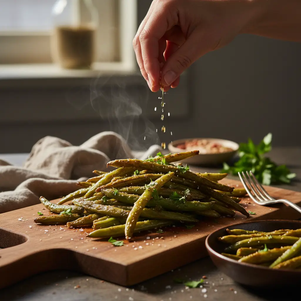 Legumes na air fryer: Vagem crocante em 10 minutos — detalhe