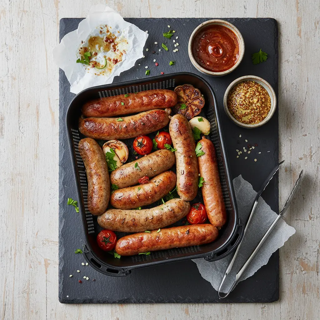 Linguiça na air fryer: 3 segredos para dourar em 15 minutos — resultado