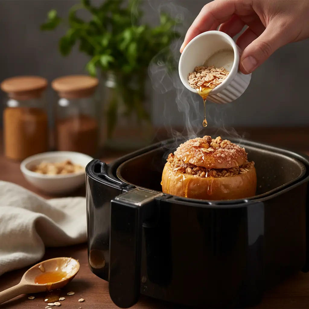 Maçã assada air fryer: sobremesa pronta em apenas 15 minutos — detalhe