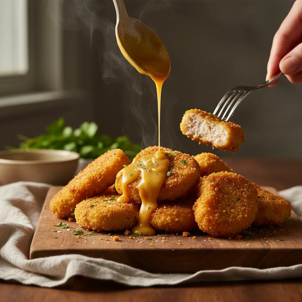 Nuggets caseiro air fryer: 15 minutos para um petisco crocante — detalhe