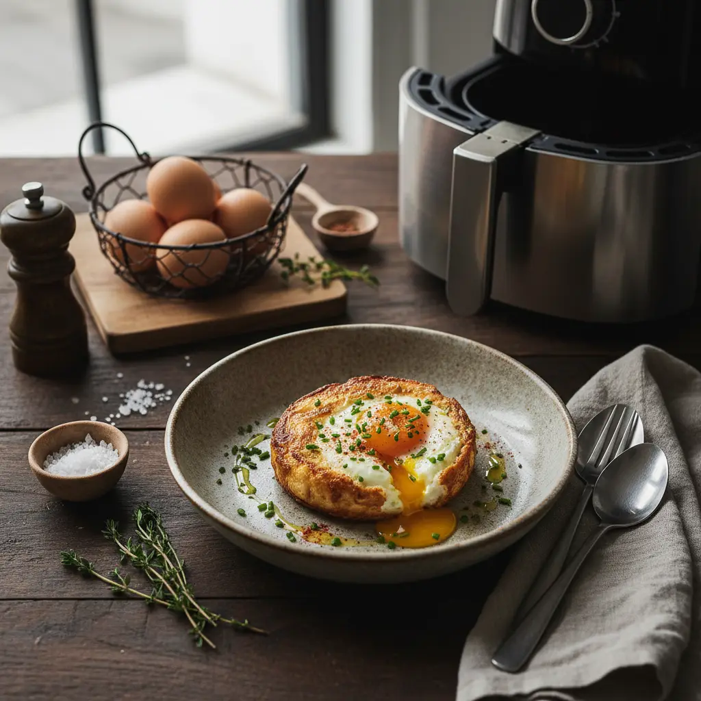 Ovo air fryer: 3 pontos perfeitos em 12 minutos — resultado