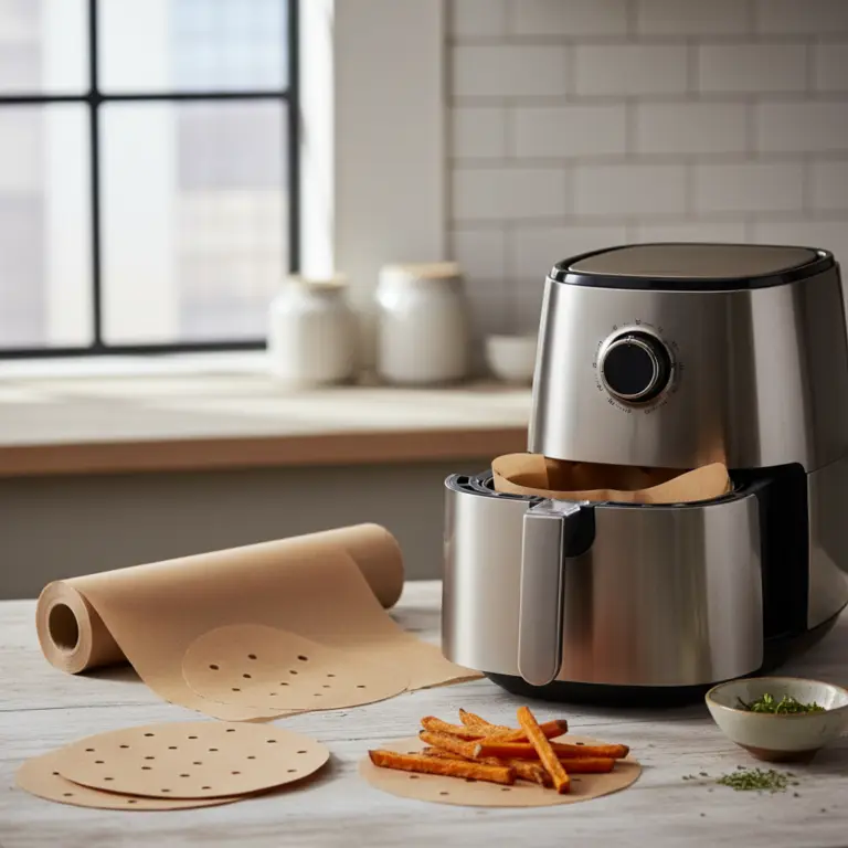 Ilustração editorial: Papel manteiga air fryer: 5 truques para limpar 90% menos