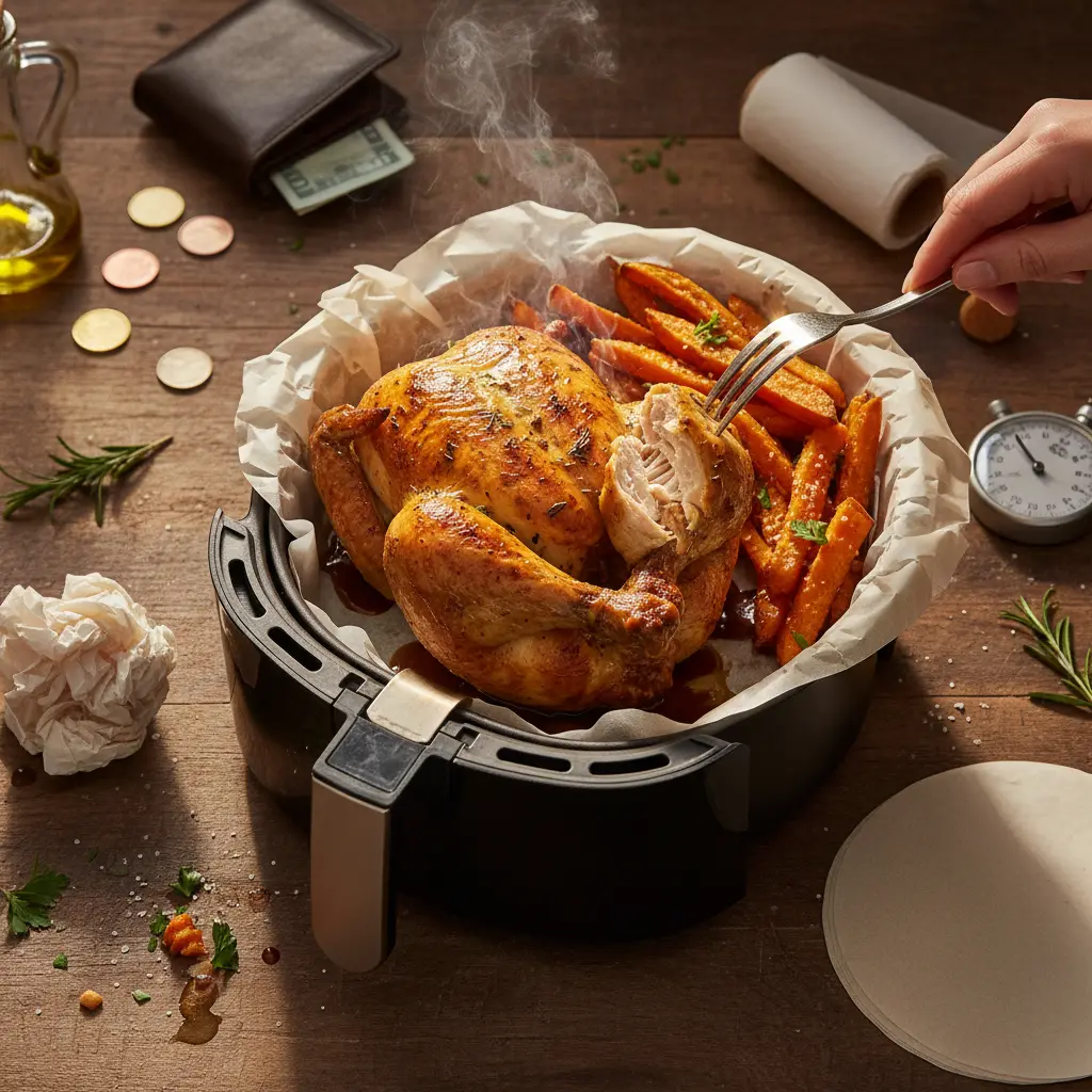 Papel manteiga para air fryer vale a pena? Economia de 80% no tempo — resultado