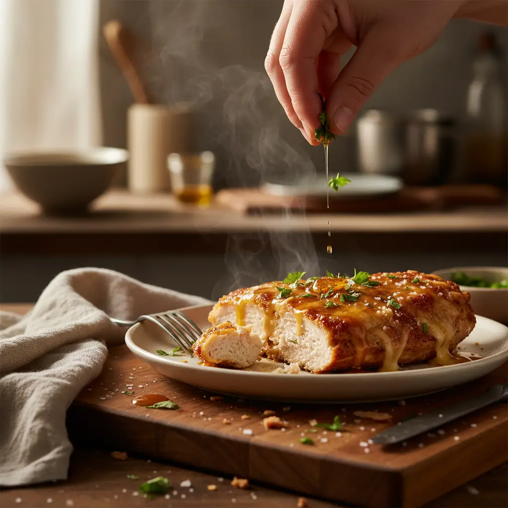 Peito de frango air fryer: 3 passos para ficar suculento — detalhe