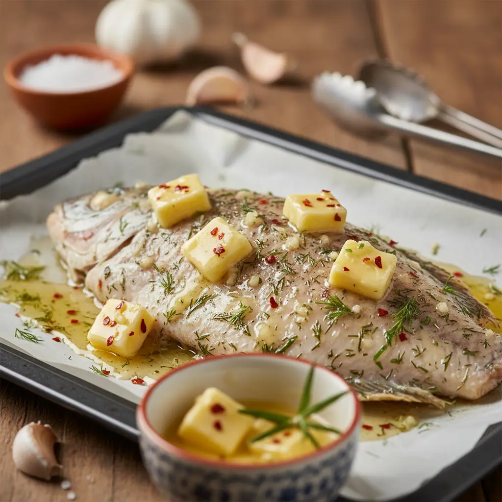 Peixe na air fryer: Tilápia suculenta com manteiga de alho em 10min — detalhe