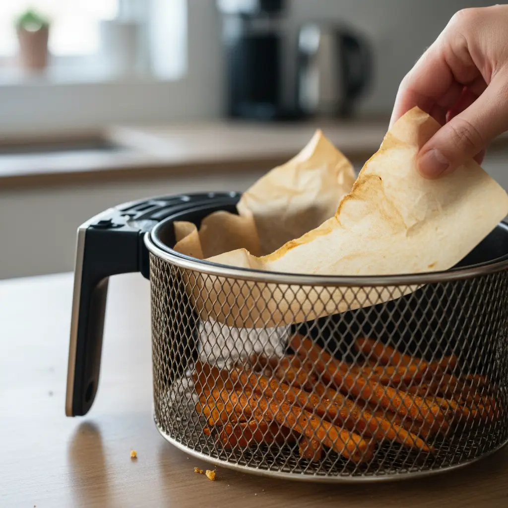 Pode usar papel manteiga na air fryer? 3 regras de ouro — detalhe