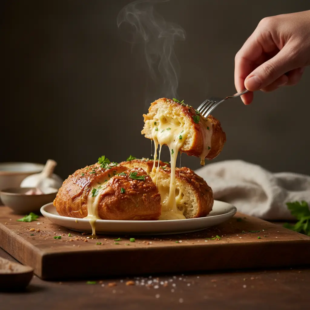 Salgados na air fryer: Pão de alho recheado em 8 minutos — detalhe
