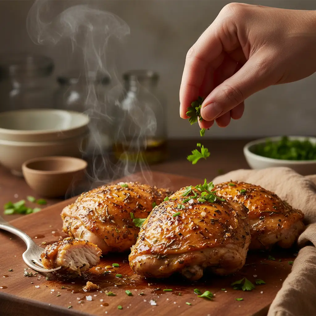 Sobrecoxa na air fryer: pele crocante em 30 minutos — detalhe