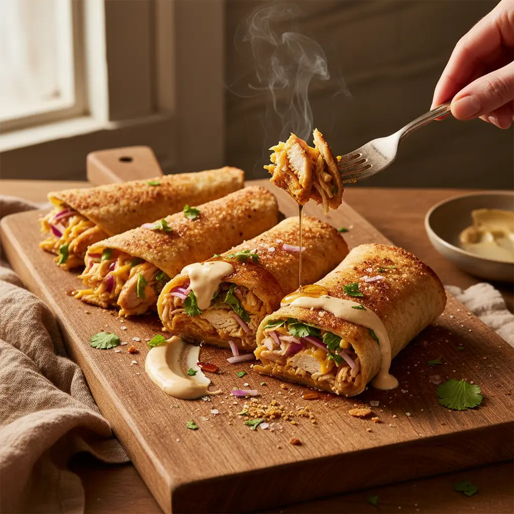 Wrap na air fryer: 8 minutos para um lanche crocante e saudável — resultado