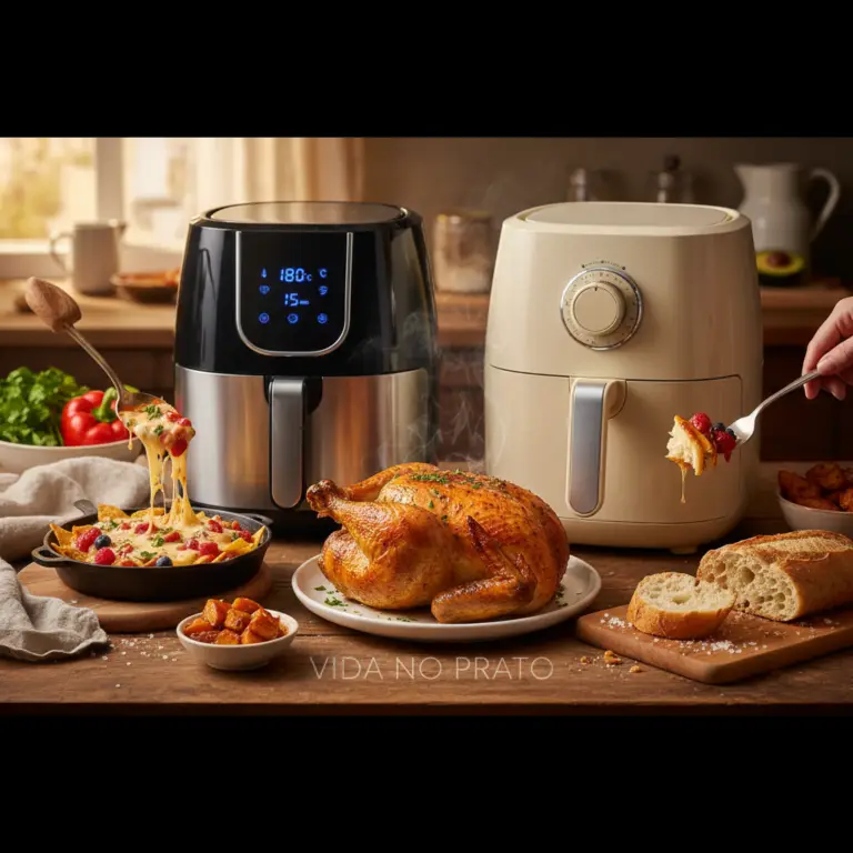 Air fryer digital ou analógica: o que muda no uso